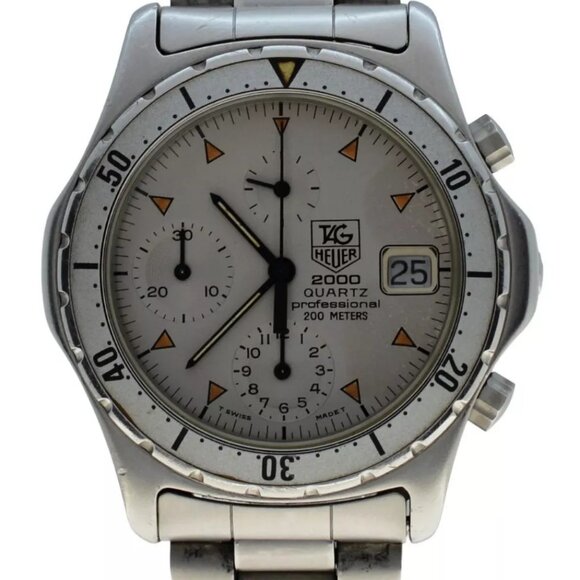 Vintage Men's 38mm Tag Heuer 2000 Series Chronograph 200M Watch! Ref: 272.006-1!